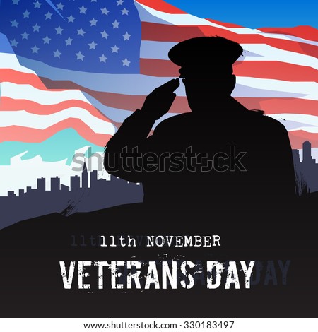 Vector illustration on the theme: veterans day, 11th November, patriotism, holiday, war, peace, happiness, pride, America, USA, parade. Modern flat design.#1