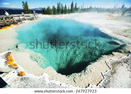 Hot geothermal springs, Yellowstone, Wyoming, USA