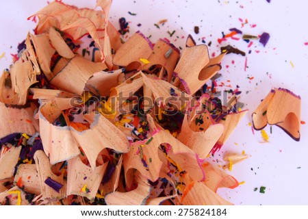 Colorful wood shavings