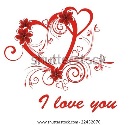 Valentines  Hearts on Stock Vector   Valentines Day Background With Hearts  Flowers And