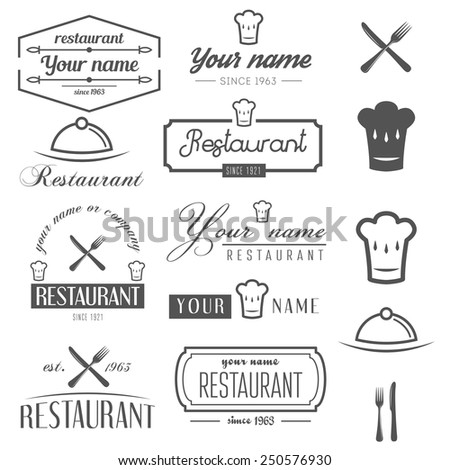 Set of logo and logotype elements for restaurant cafe and bar Set of logo and logotype elements for restaurant cafe and bar