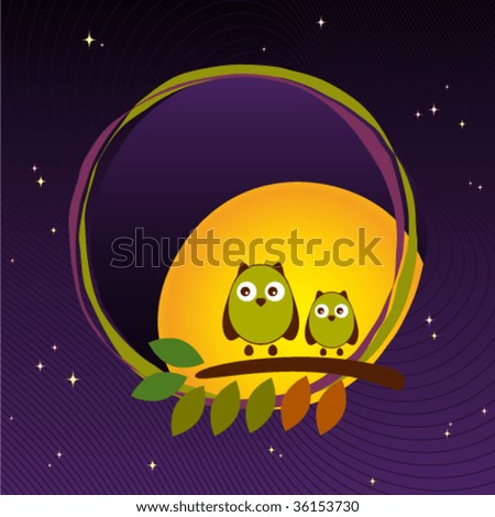 Card design with owls. backgrounds