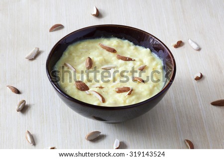Basundi is a rich, creamy, thickened milk, flavored with saffron & nuts. In North India, a similar dish goes by the name \