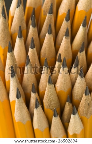 Close up of a bundle of lead pencils
