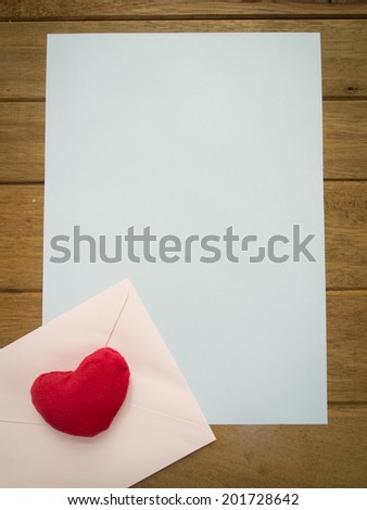 love Letters on wood background