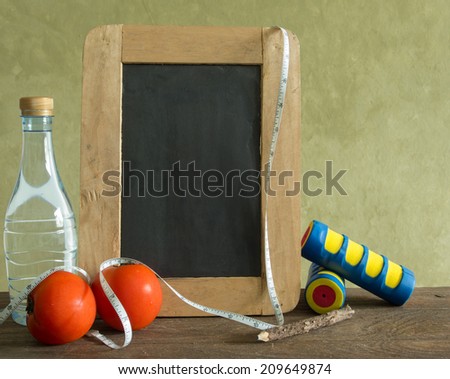 Board for note taking exercise, health concept