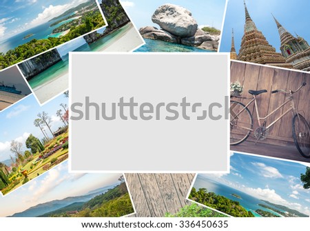 Blank postcards on Travel Pictures - can be used for display your products or promotional and advertising posters.