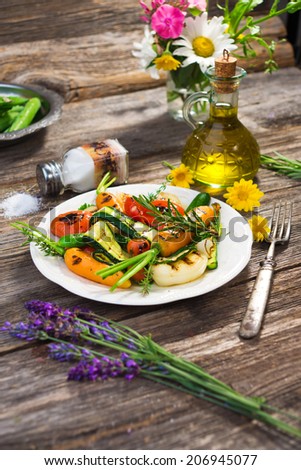 Roasted vegetables with olive oil