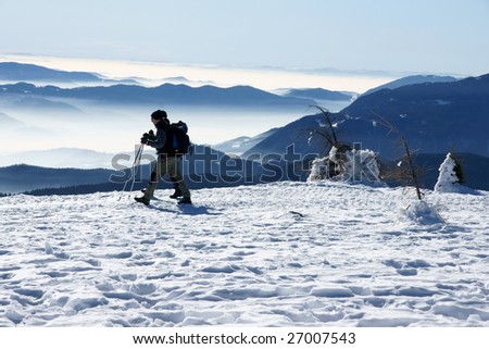 winter trekking in the alps