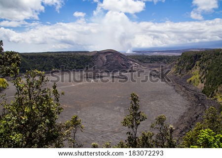 Kilauea Iki Crater in Hawaii Volcanoes National Park on the Big Island of Hawaii