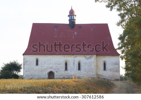 Small country church in village Dobronice, central Europe