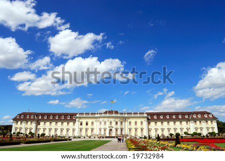 Road to royal palace and royal garden. Baden-Wurttemberg, Ludwigsburg, South Germany