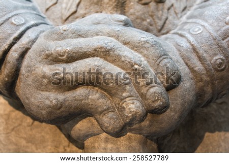 Crossed Hands Sculpture