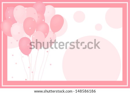 It\'s a Girl - Pastel frame with Balloons and dots for Baby Shower announcement