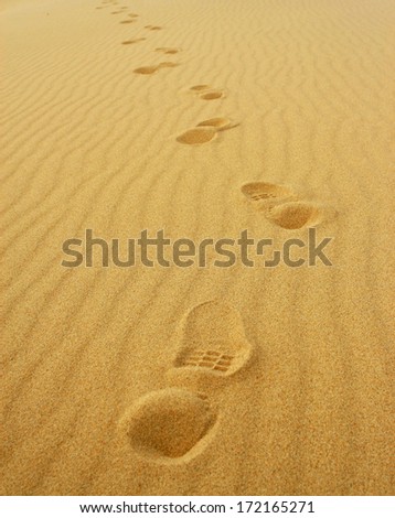 Foot prints on sand