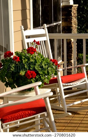 Sweet Southern life - rocking chairs on the porch