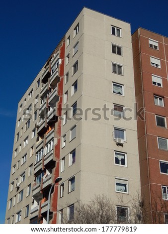 Block of flats , old panel buildings.