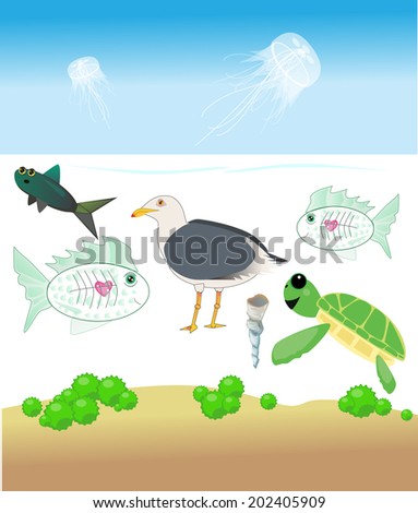 Sea Life/Beach Life/Sea animals. Create an underwater scene!