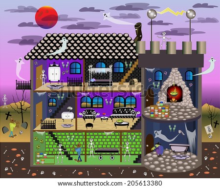 Haunted House interior/Haunted Doll House/Colorful Haunted Doll House -  Stock Image - Everypixel