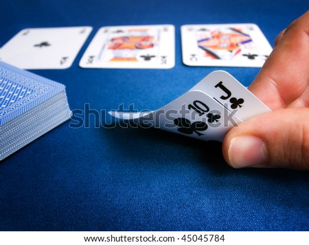 Detail from card games such as poker Texas hold\'em.