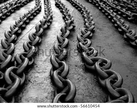 Ships anchor chain on the floor after painting...