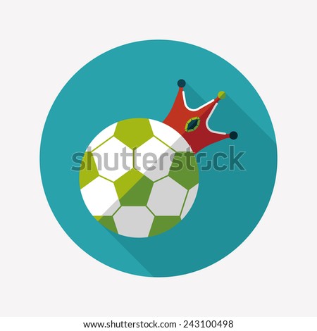soccer ball flat icon with long shadow, eps10
