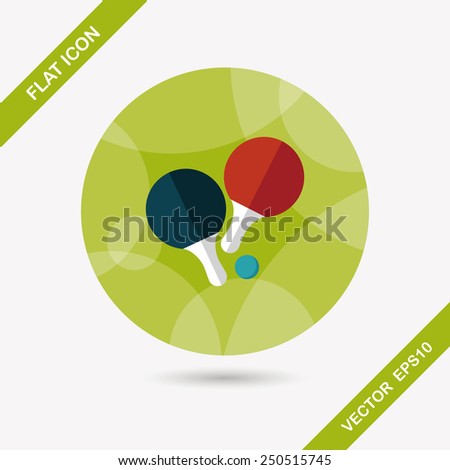 table tennis racket flat icon with long shadow,eps10
