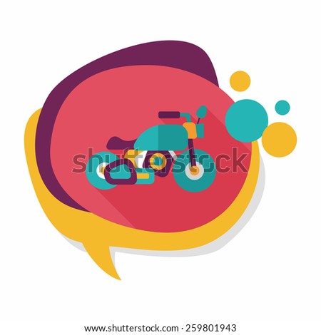 Transportation motorcycle flat icon with long shadow,eps10