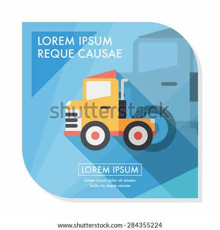 Transportation truck flat icon with long shadow,eps10