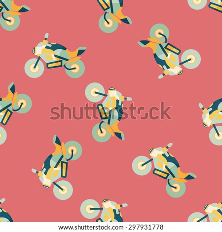 Transportation motorcycle flat icon,eps10 seamless pattern background