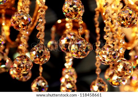 spherical crystal strass for the lamp in black tones for luxury interior design