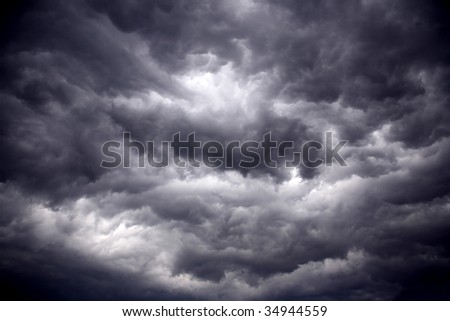 The big powerful storm clouds before a thunder-storm