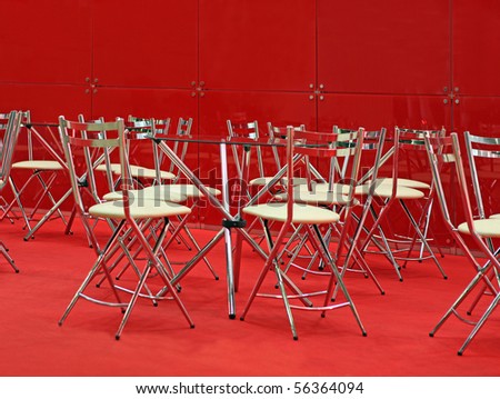 furniture hi-tech in a red interior