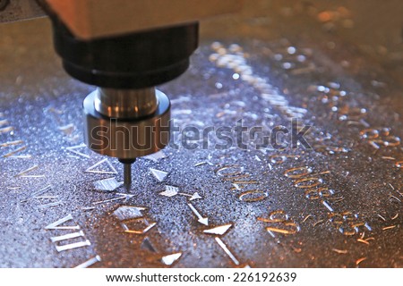 Milling of the various icons on sheet metal on CNC lathe