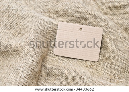 Sackcloth and cardboard tag