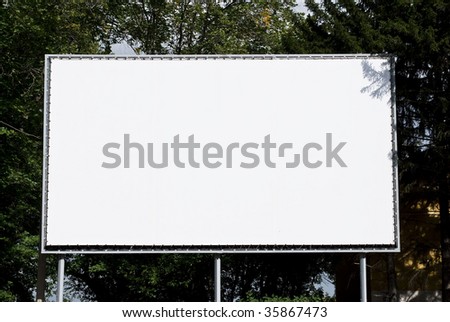 Empty billboard on background wood