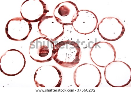 Red wine ring stains