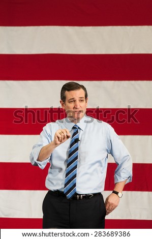 U.S. Senator Ted Cruz, Republican of Texas, speaks at the First in the Nation Leadership Summit in Nashua, NH, April 18, 2015.