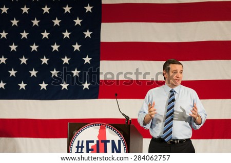 U.S. Senator Ted Cruz, Republican of Texas, speaks at the First in the Nation Leadership Summit in Nashua, New Hampshire, on April 18, 2015.