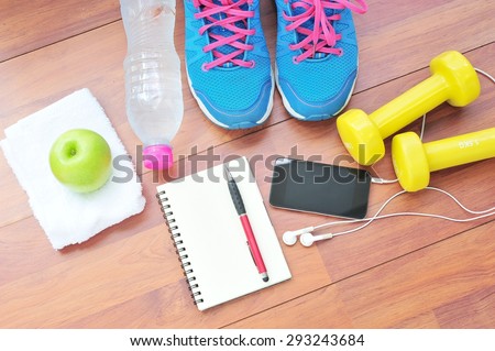 Workout and fitness dieting,Planning control diet concept.