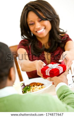 Valentine: Woman Gets Gift Box from Boyfriend