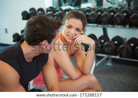 Gym: Friends Take a Break from Excercising