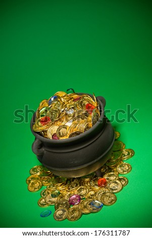 Pot Of Gold: Treasure Cauldron and Lots of Copyspace