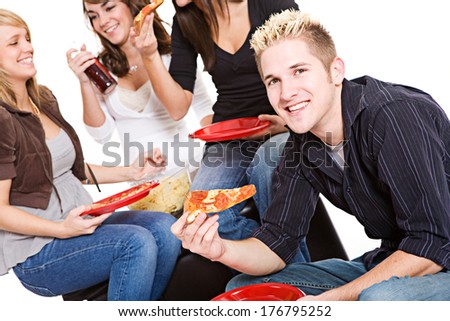 Students: Smiling Guy Hungry for Pizza