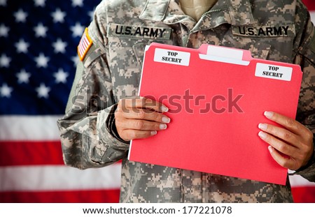 Soldier: Woman Holding Top Secret Documents
