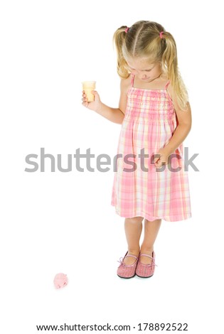 Ice Cream: Little Girl Dropped Ice Cream On Floor