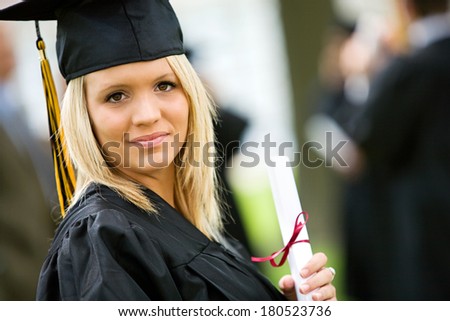 Graduation: Pretty Female Student Graduate