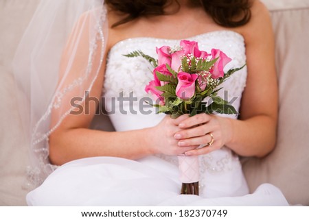 Bride: Anonymous Woman Holding Wedding Bouquet