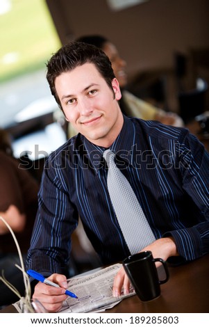Coffee: Smiling Man Looking For New Job