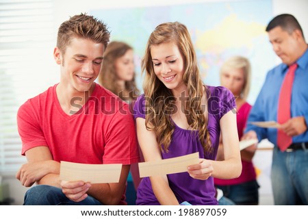 Classroom: Friends Get Together To Look At Report Cards